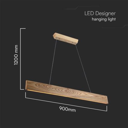 Світлодіодна підвісна люстра LED/24W/230V 3000K коричневий