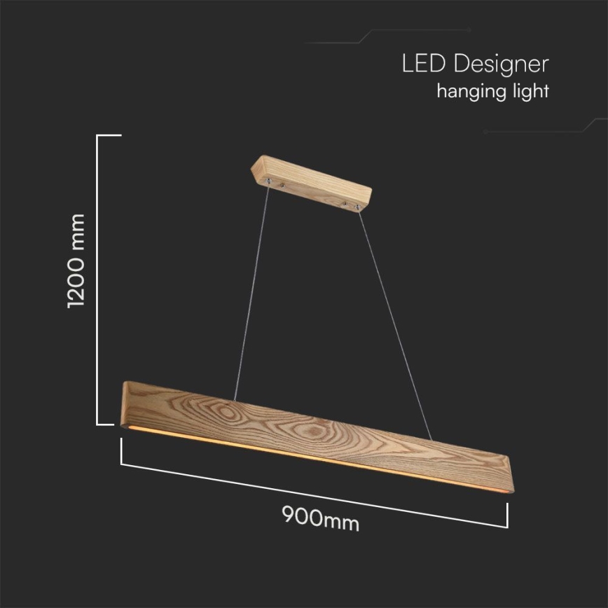 Світлодіодна підвісна люстра LED/24W/230V 3000K коричневий