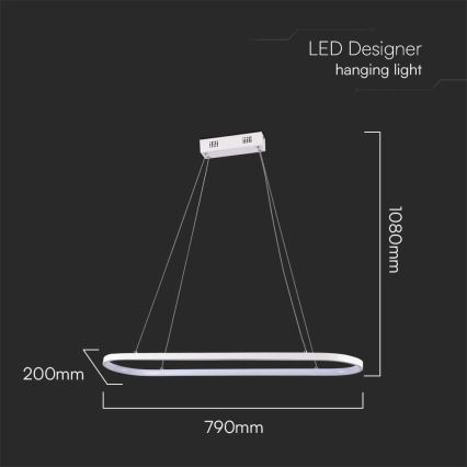 Світлодіодна підвісна люстра LED/24W/230V 4000K білий