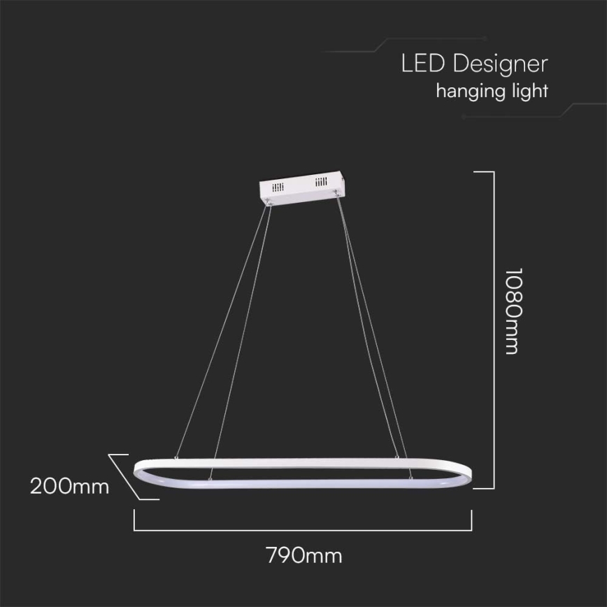 Світлодіодна підвісна люстра LED/24W/230V 4000K білий