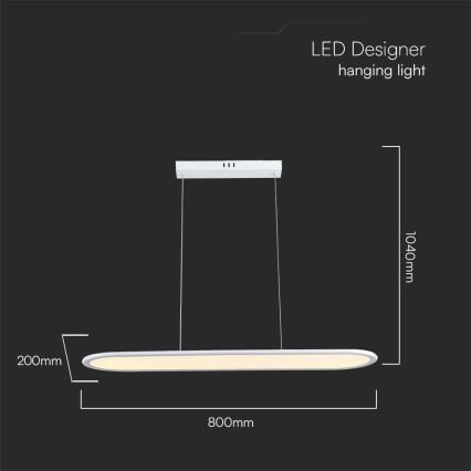 Світлодіодна підвісна люстра LED/24W/230V 4000K білий