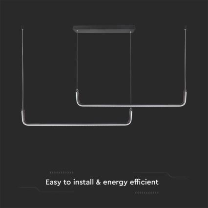 Світлодіодна підвісна люстра LED/24W/230V 4000K чорний