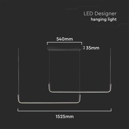 Світлодіодна підвісна люстра LED/24W/230V 4000K чорний