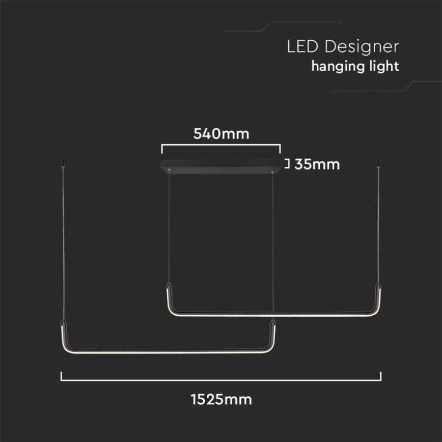 Світлодіодна підвісна люстра LED/24W/230V 4000K чорний