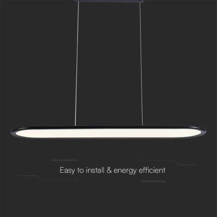 Світлодіодна підвісна люстра LED/24W/230V 4000K чорний