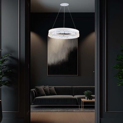 Світлодіодна підвісна люстра LED/25W/230V 3000K діаметр 50 см білий