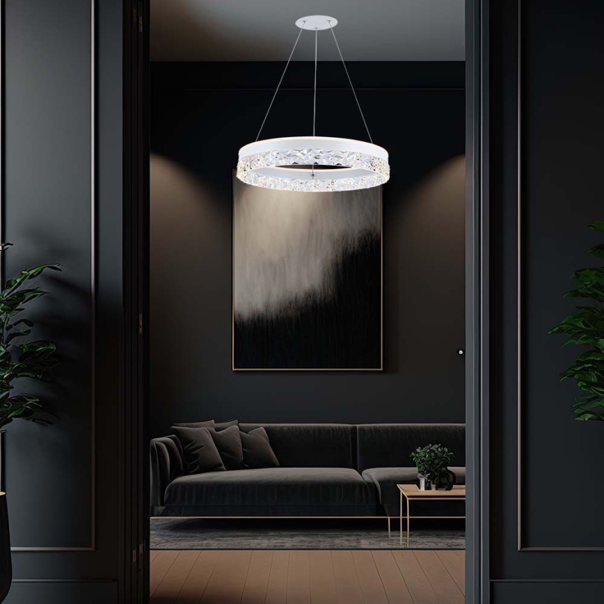 Світлодіодна підвісна люстра LED/25W/230V 3000K діаметр 50 см білий
