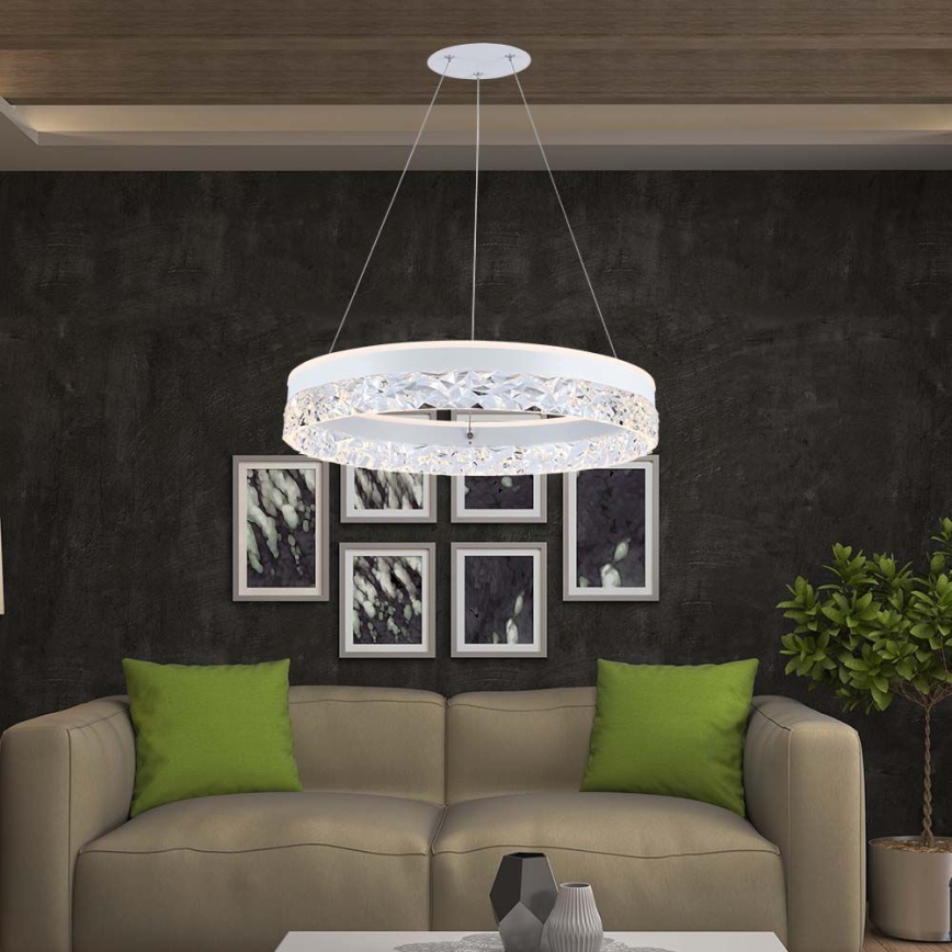 Світлодіодна підвісна люстра LED/25W/230V 3000K діаметр 50 см білий