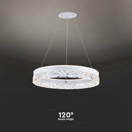 Світлодіодна підвісна люстра LED/25W/230V 3000K діаметр 50 см білий