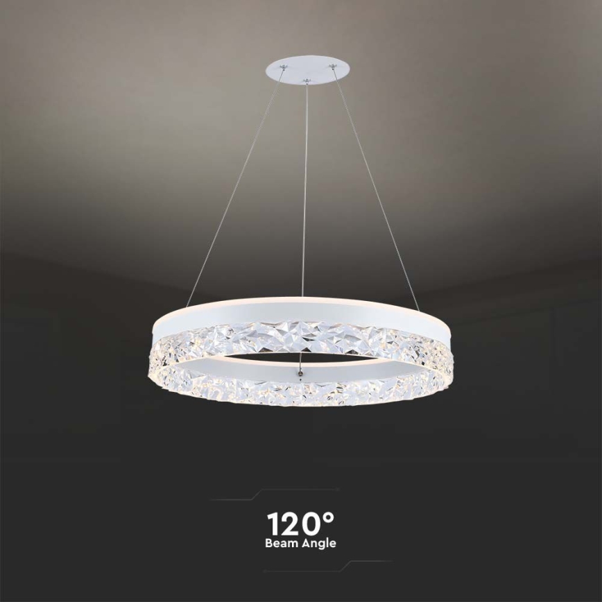 Світлодіодна підвісна люстра LED/25W/230V 3000K діаметр 50 см білий
