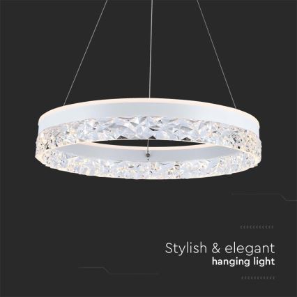 Світлодіодна підвісна люстра LED/25W/230V 3000K діаметр 50 см білий