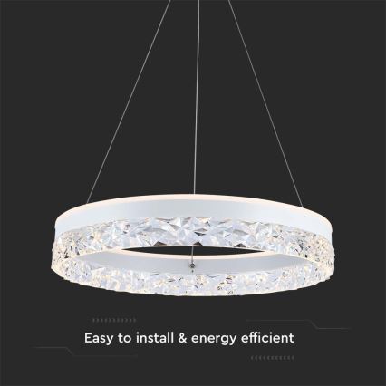 Світлодіодна підвісна люстра LED/25W/230V 3000K діаметр 50 см білий