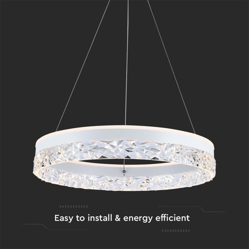 Світлодіодна підвісна люстра LED/25W/230V 3000K діаметр 50 см білий