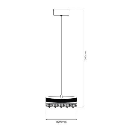 Світлодіодна підвісна люстра LED/25W/230V діаметр 20 см золотий