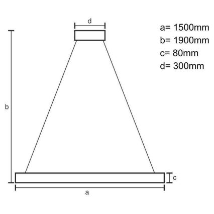 Світлодіодна підвісна люстра LED/26W/230V 4000K 150 см ясеневий/масив