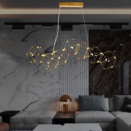 Світлодіодна підвісна люстра LED/28W/230V 3000K золотий