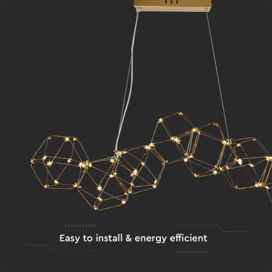 Світлодіодна підвісна люстра LED/28W/230V 3000K золотий