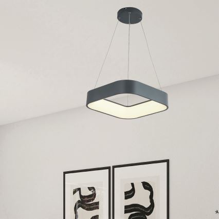 Світлодіодна підвісна люстра LED/30W/230V 3000K 45x45 см сірий