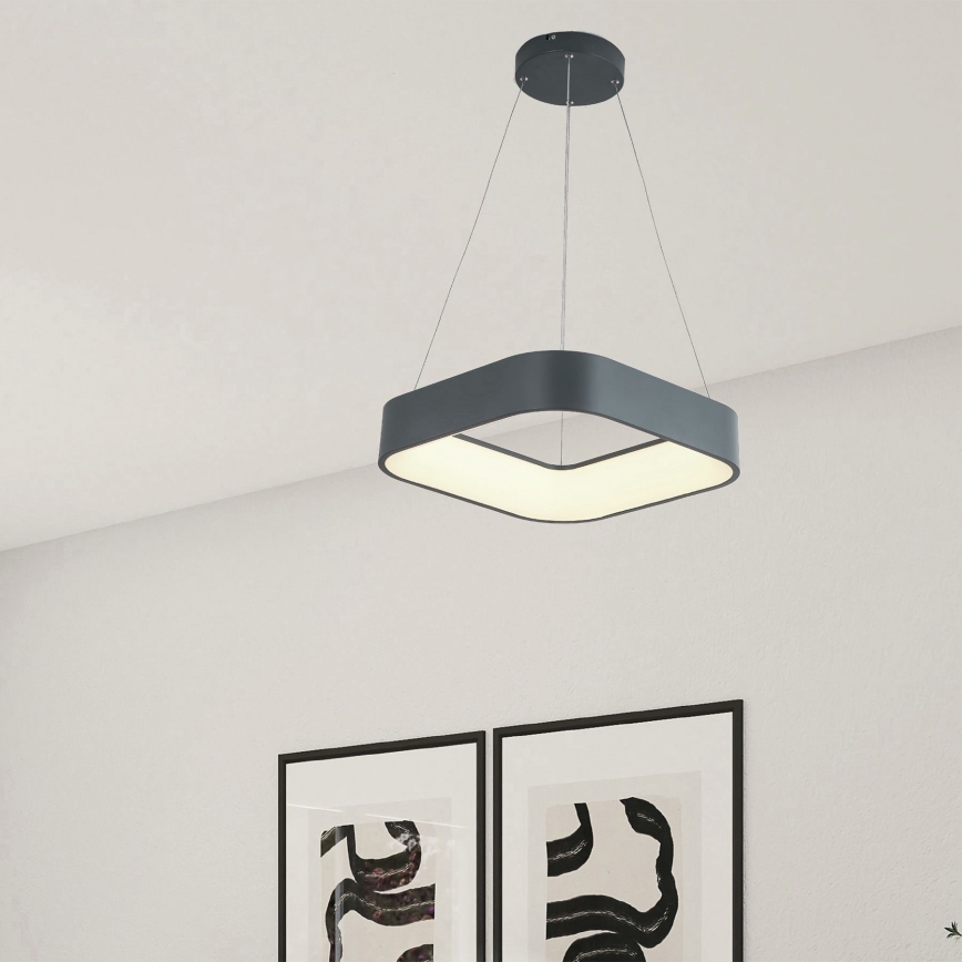 Світлодіодна підвісна люстра LED/30W/230V 3000K 45x45 см сірий