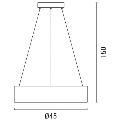 Світлодіодна підвісна люстра LED/30W/230V 3000K діаметр 45 см чорний/дуб