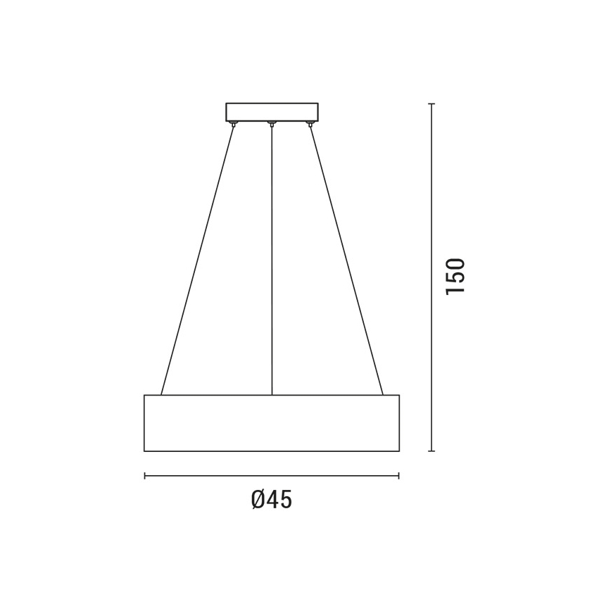 Світлодіодна підвісна люстра LED/30W/230V 3000K діаметр 45 см чорний/дуб
