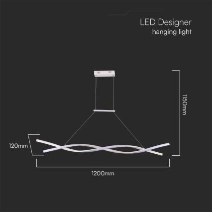 Світлодіодна підвісна люстра LED/30W/230V 4000K білий