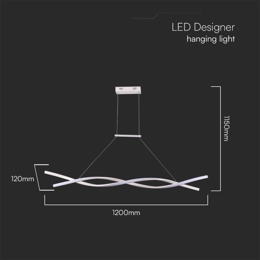 Світлодіодна підвісна люстра LED/30W/230V 4000K білий