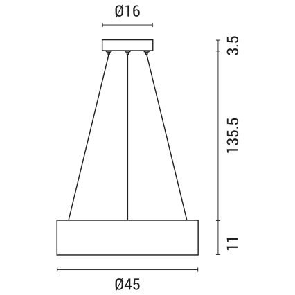 Світлодіодна підвісна люстра LED/30W/230V 4000K діаметр 45 см білий
