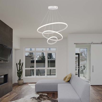 Світлодіодна підвісна люстра LED/32W/230V 3000K білий