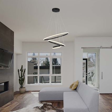 Світлодіодна підвісна люстра LED/32W/230V 3000K чорний