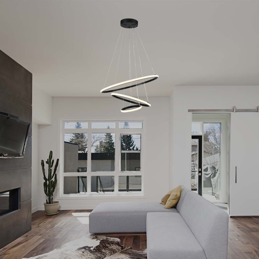 Світлодіодна підвісна люстра LED/32W/230V 3000K чорний