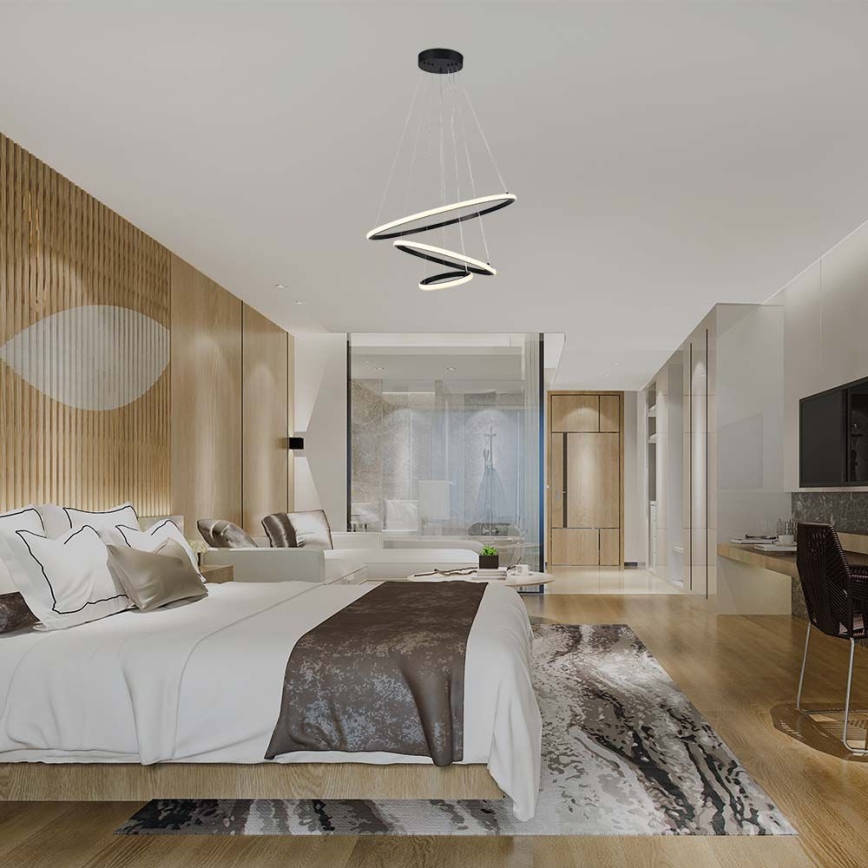 Світлодіодна підвісна люстра LED/32W/230V 3000K чорний