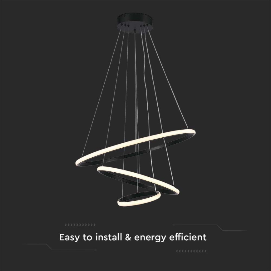 Світлодіодна підвісна люстра LED/32W/230V 3000K чорний