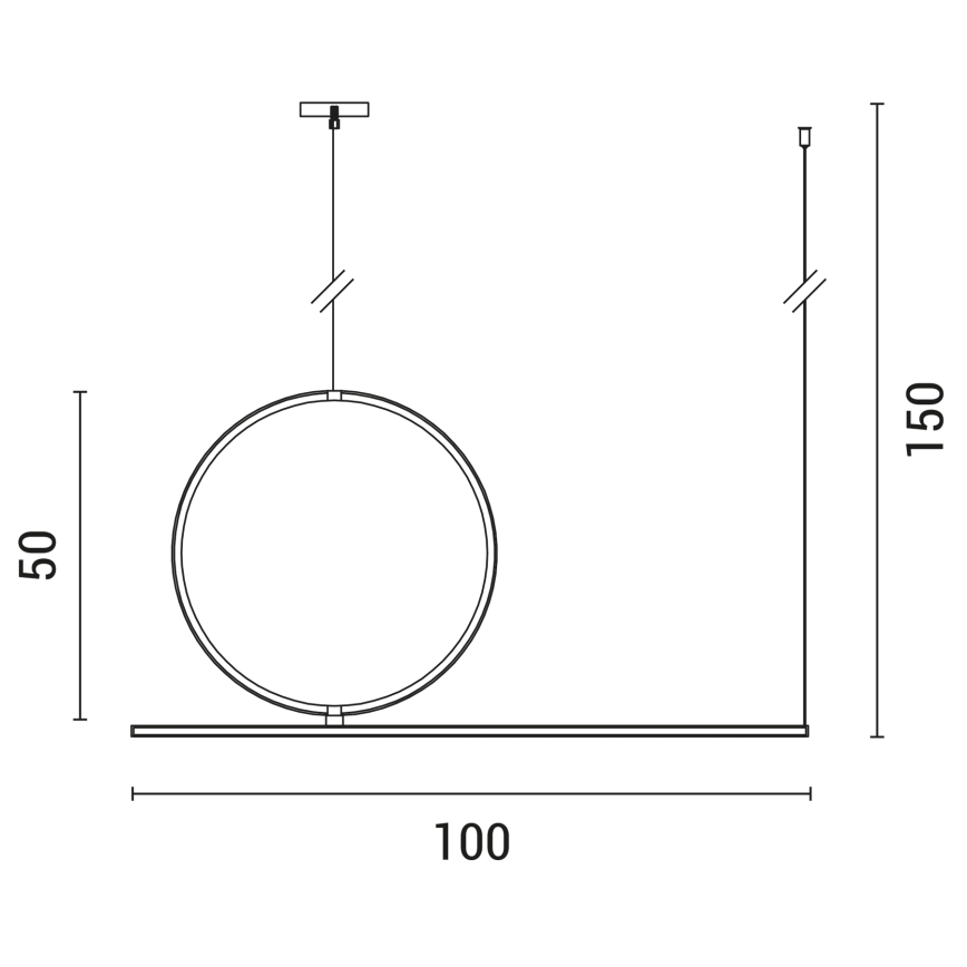 Світлодіодна підвісна люстра LED/32W/230V 3000K чорний