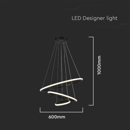 Світлодіодна підвісна люстра LED/32W/230V 3000K чорний