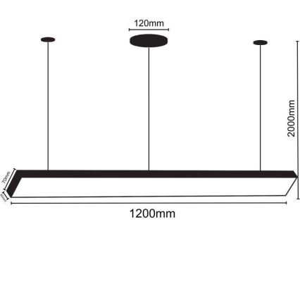 Світлодіодна підвісна люстра LED/32W/230V 4000K діаметр 120 см чорний