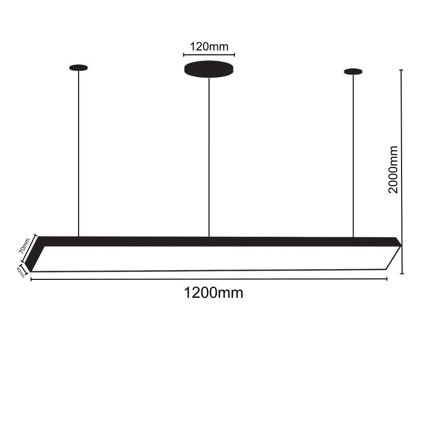 Світлодіодна підвісна люстра LED/32W/230V 4000K діаметр 120 см чорний