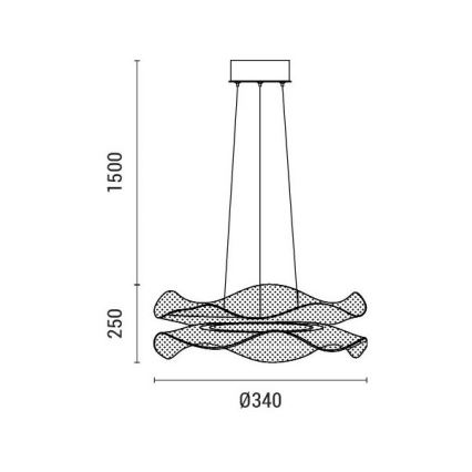Світлодіодна підвісна люстра LED/34W/230V 3000K