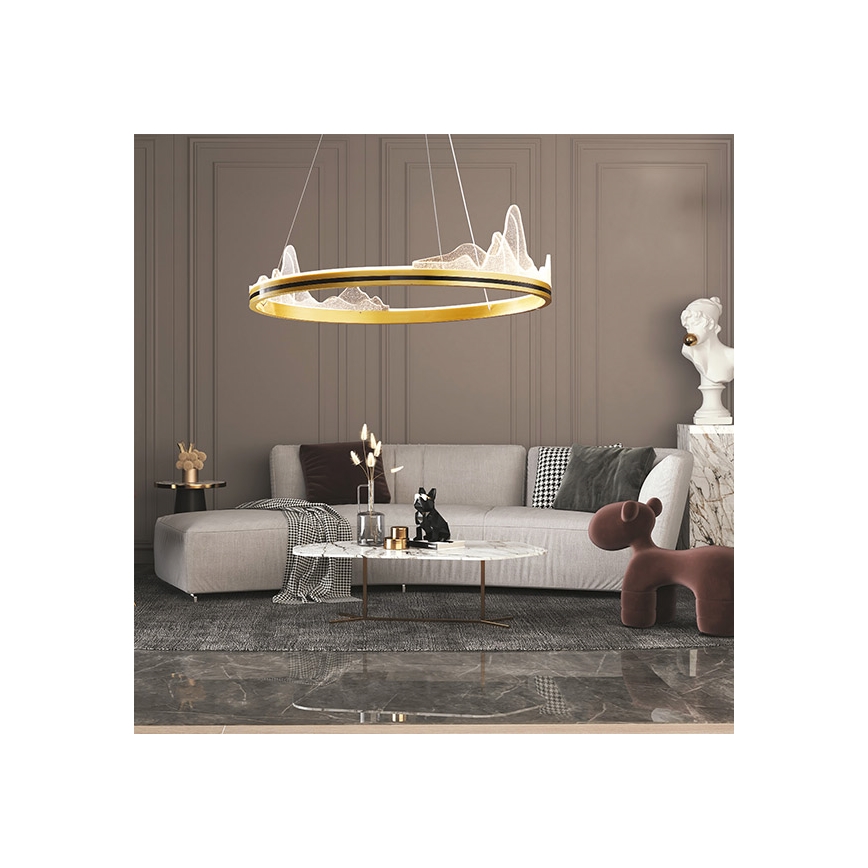 Світлодіодна підвісна люстра LED/35W/230V 3000K золотий