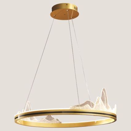 Світлодіодна підвісна люстра LED/35W/230V 3000K золотий