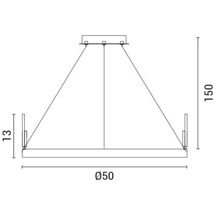Світлодіодна підвісна люстра LED/35W/230V 3000K золотий