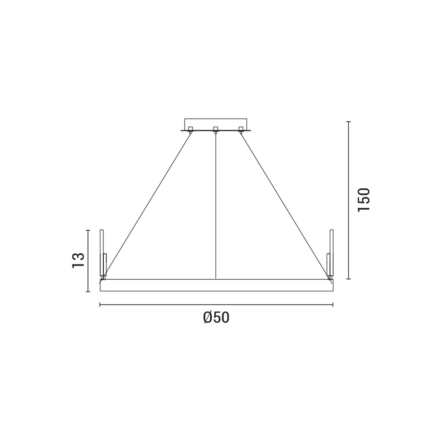 Світлодіодна підвісна люстра LED/35W/230V 3000K золотий