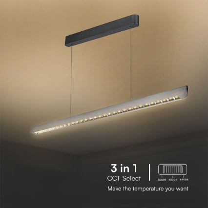 Світлодіодна підвісна люстра LED/36W/230V 3000/4000/6400K антрацит