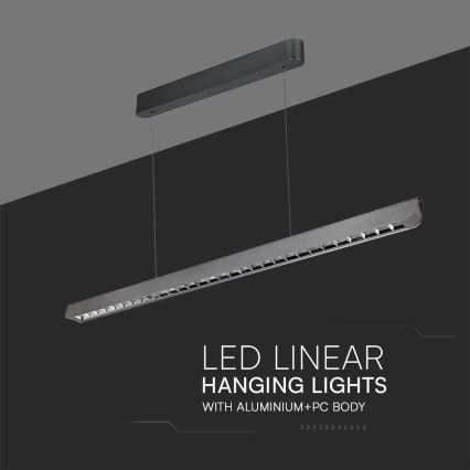 Світлодіодна підвісна люстра LED/36W/230V 3000/4000/6400K антрацит