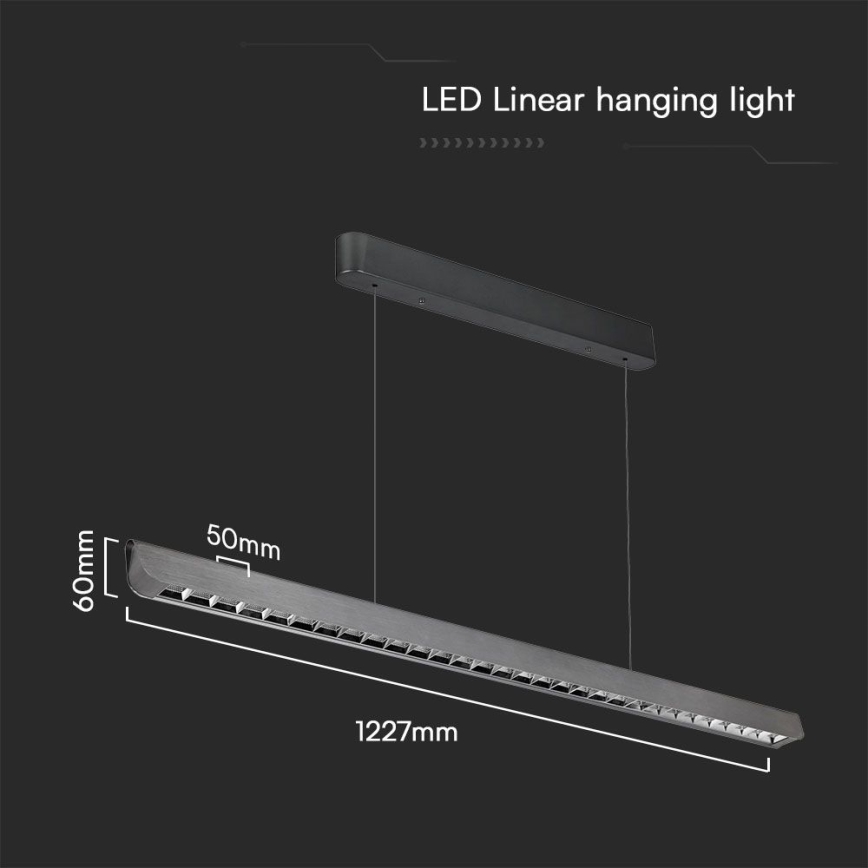 Світлодіодна підвісна люстра LED/36W/230V 3000/4000/6400K антрацит