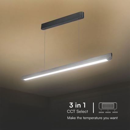 Світлодіодна підвісна люстра LED/36W/230V 3000/4000/6400K антрацит