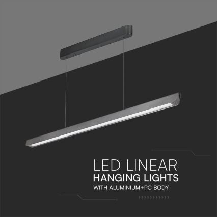 Світлодіодна підвісна люстра LED/36W/230V 3000/4000/6400K антрацит