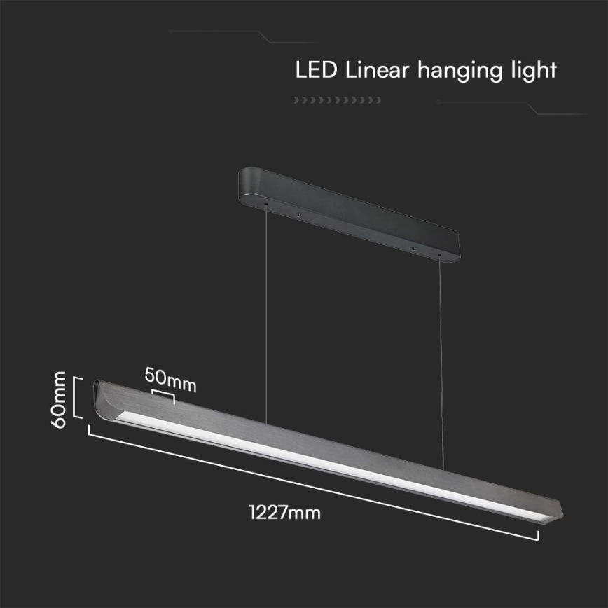 Світлодіодна підвісна люстра LED/36W/230V 3000/4000/6400K антрацит