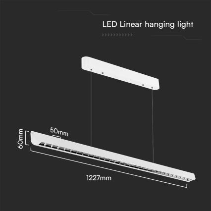 Світлодіодна підвісна люстра LED/36W/230V 3000/4000/6400K білий