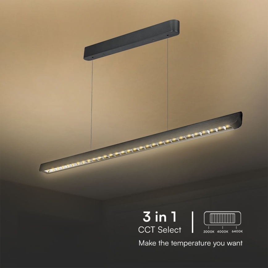 Світлодіодна підвісна люстра LED/36W/230V 3000/4000/6400K чорний